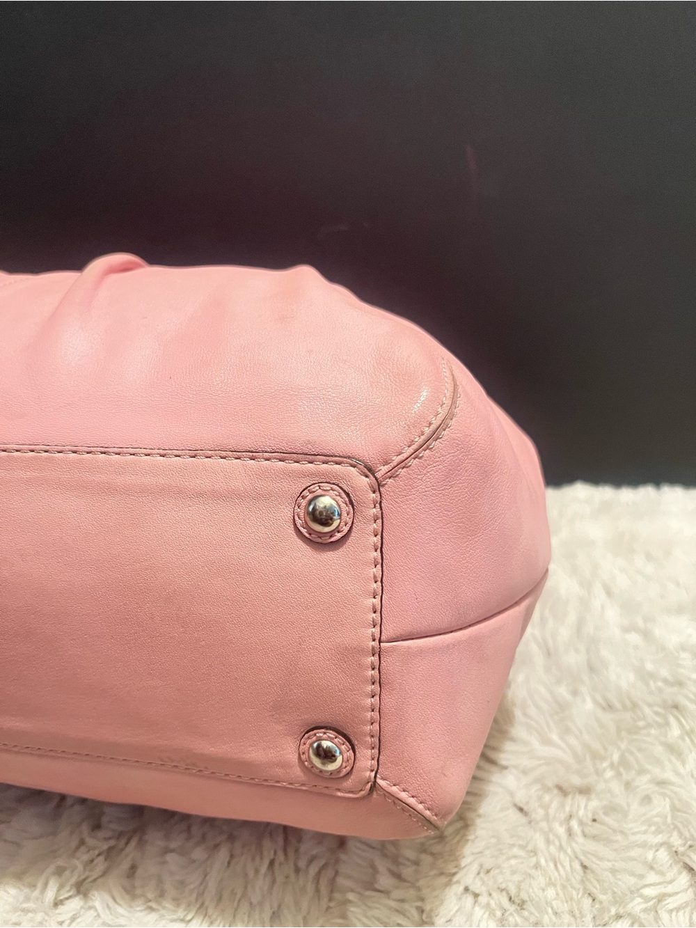 Vintage Coach Soho pleated Pink Leather Tote Shoulder Bag with Branded Tag - Picture 8 of 12
